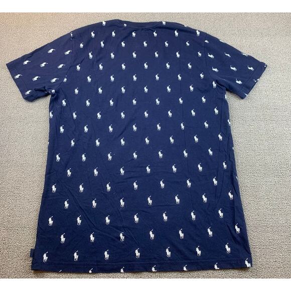 Polo Ralph Lauren Men's Medium Navy All Over Print Crewneck T-Shirt - Picture 2 of 8